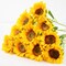10 Pcs Summer Floral Arrangement Sunflowers Artificial Flowers with Golden Yellow Long Stems for Home Decoration